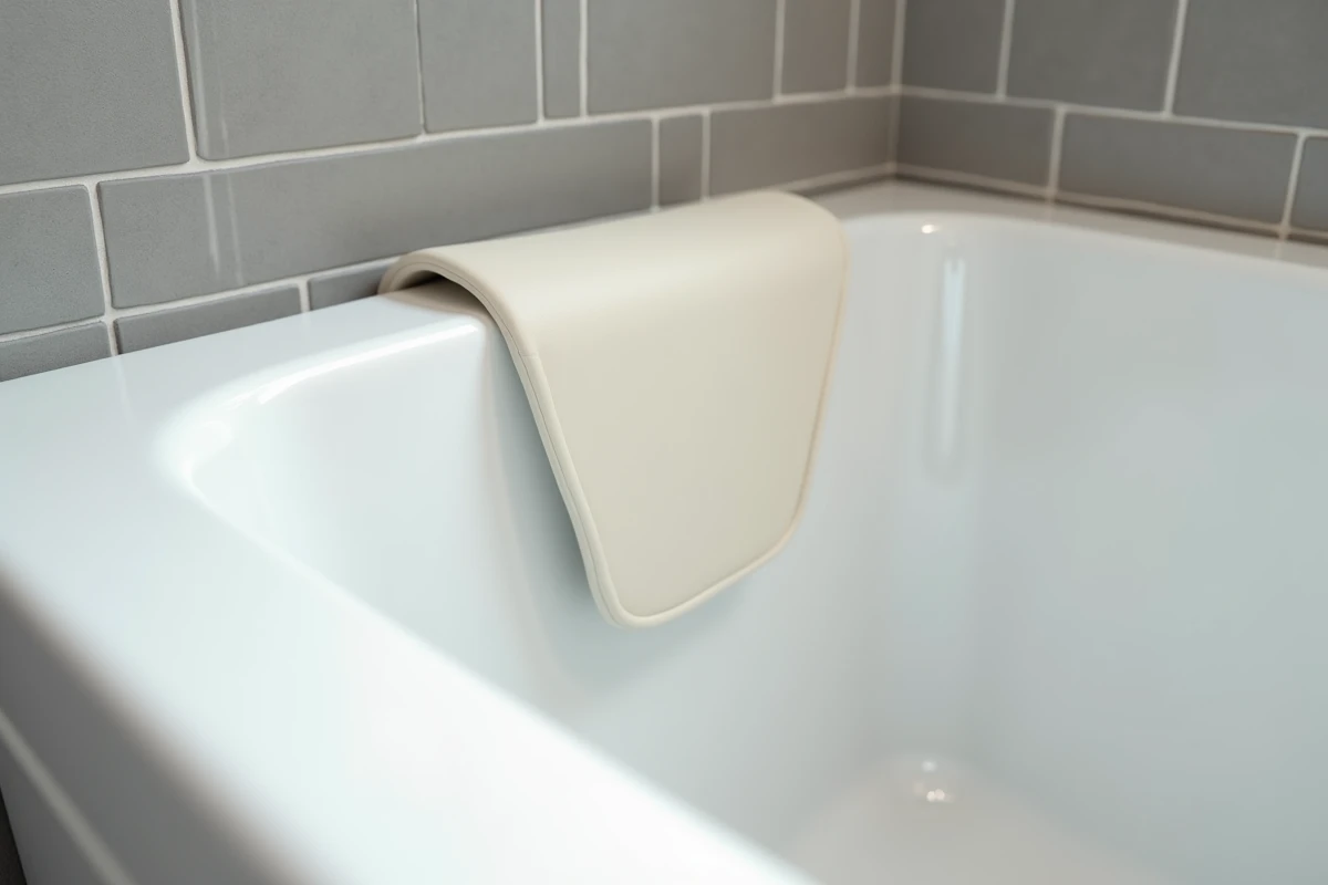 Détail de la porte étanche et du fond antidérapant d'une baignoire à porte pour PMR