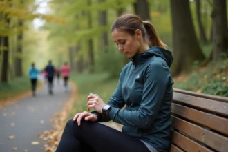 Oxymètre de doigt utilisé par un sportif pour mesurer l'oxygénation sanguine