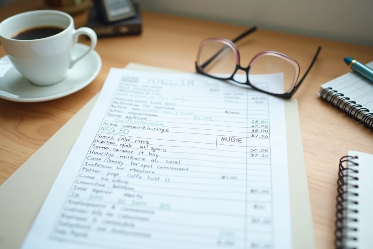 Gros plan sur un devis imprimé avec annotations manuscrites pour comprendre le prix horaire ADMR