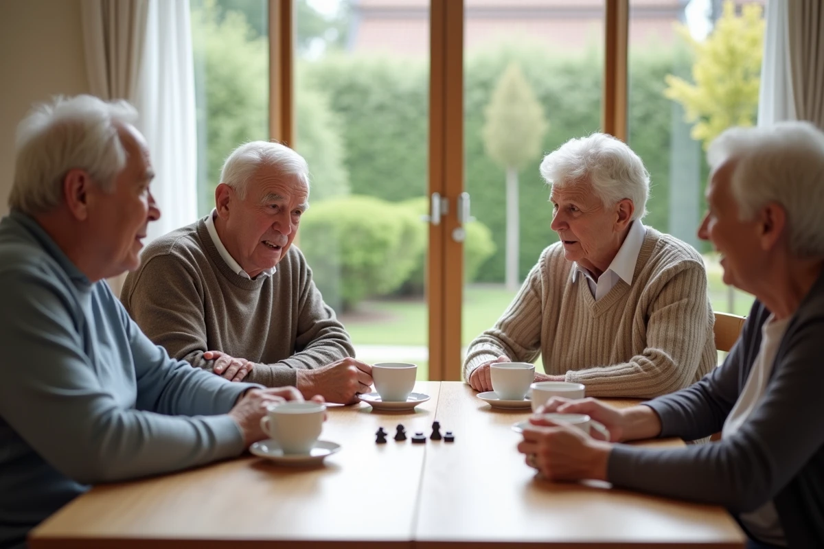 Groupe de seniors jouant à un jeu de société